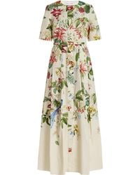 Oscar de la Renta - Exclusive Painted Poppies Cotton Poplin Maxi Dress - Lyst