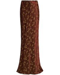 Dries Van Noten - Serylo Printed Satin Maxi Skirt - Lyst