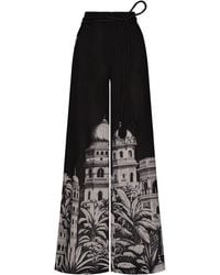 ANDRES OTALORA - Cúpula Belted Linen Wide-Leg Pants - Lyst