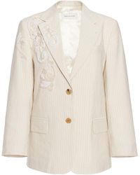Dries Van Noten - Birdy Embroidered Cotton-Blend Blazer - Lyst