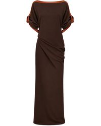 Ferragamo - Ruched Crepe Maxi Dress - Lyst