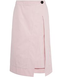 Bottega Veneta - Cotton Canvas Midi Wrap Skirt - Lyst