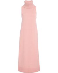 Michael Kors - Cowl Neck Cashmere-Linen Tunic Midi Dress - Lyst