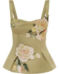 LEO LIN - Georgia Embroidered Satin Top - Lyst