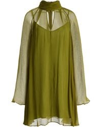 STAUD - Esther Chiffon Mini Dress - Lyst