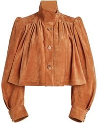 Chloé - Cropped Suede Jacket - Lyst