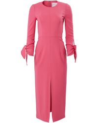 Carolina Herrera - Tie-detailed Wool-blend Midi Dress - Lyst