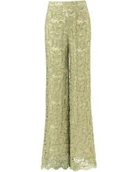La Fuori - Sage Seduction Embroidered Wide-Leg Pants - Lyst