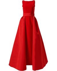 Carolina Herrera - Overskirt-Detailed Silk Faille Column Gown - Lyst