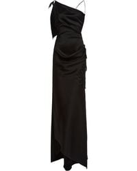 Victoria Beckham - Asymmetric Draped Satin Gown - Lyst