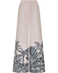 ANDRES OTALORA - Tamu Mia Printed Crepe De Chine Wide-Leg Pants - Lyst