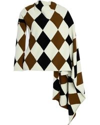 Proenza Schouler - Vanne Argyle-Knit Velvet Top - Lyst