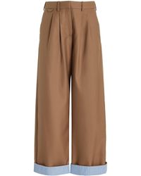 Rosie Assoulin - Cuffed Cotton Wide-leg Pants - Lyst