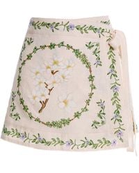 Agua Bendita - Luna Printed Linen Mini Pareo - Lyst