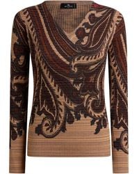 Etro - Patterned Knit Wool-Blend Top - Lyst