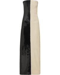 ‎Dima Ayad - Half And Half Sequined Strapless Dress - Lyst