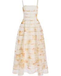 Altuzarra - Connie Tiered Silk-Organza Midi Dress - Lyst