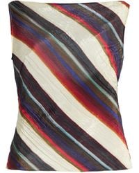 Christopher John Rogers - Morris Striped Sheer Top - Lyst