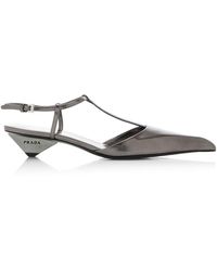 Prada - Metallic Leather Pumps - Lyst
