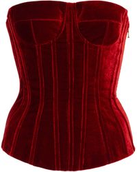 Sergio Hudson - Strapless Velvet Corset Top - Lyst