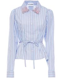 DES_PHEMMES - Petite Classic Beaded Cotton Shirt - Lyst