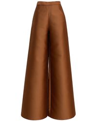 ‎Dima Ayad - Mid-Rise Wide-Leg Mikado Pants - Lyst