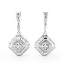 B.P. de Silva Jewellers - Deco Centennial 18k White Gold Luminaire Diamond Drop Earrings - Lyst
