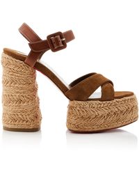 Christian Louboutin - Super Calakala 130mm Suede Platform Sandals - Lyst