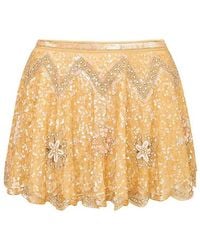 LoveShackFancy - Bramble Sequined Mini Skirt - Lyst