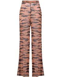 Adriana Degreas - X Sabine Getty-Print Silk Flared Pants - Lyst