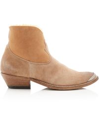 Golden Goose - Young Shearling-lined Suede Western Boots - Lyst
