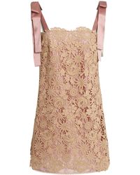 Valentino Garavani - Lace Cotton-Blend Mini Dress - Lyst