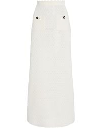 Monique Lhuillier - Diamond-Knit Cotton-Blend Midi Skirt - Lyst