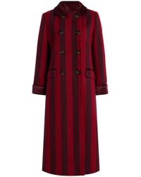 La Veste - Miranda Striped Wool Coat - Lyst