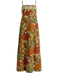 ALÉMAIS - Lana Fringed Floral Linen Day Dress - Lyst