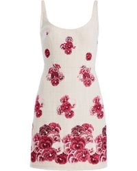 Giambattista Valli - Floral Cotton-Blend Boucle-Tweed Mini Dress - Lyst