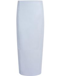 KHAITE - Lyle Plonge Leather Maxi Skirt - Lyst