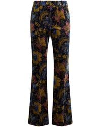 Etro - Cotton-Blend Velvet Flared Pants - Lyst