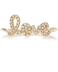 Sydney Evan - Love Script 14k Gold Diamond Ring - Lyst