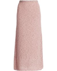 Carolina Herrera - Embellished Knit Cotton-blend Midi Skirt - Lyst