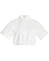 Jonathan Simkhai - Nickey Cropped Cotton Faille Shirt - Lyst