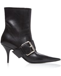 Balenciaga - Knife Buckle-detailed Leather Ankle Boots - Lyst