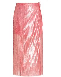 Womens Clothing Skirts Mid-length skirts Save 59% ROTATE BIRGER CHRISTENSEN Knitted Pencil Skirt in Pink 