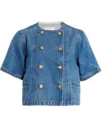 Ulla Johnson - The Serge Denim Cropped Jacket - Lyst