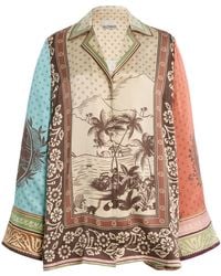 ALÉMAIS - Alberta Silk Satin Shirt - Lyst