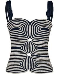 ANDRES OTALORA - Marea Embroidered Linen Top - Lyst