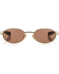 Gucci - Oval-frame Metal Sunglasses - Lyst