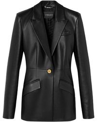 Versace - Leather Blazer Jacket - Lyst