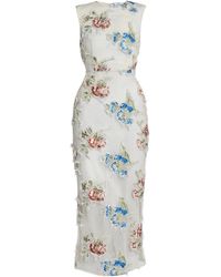 Erdem - Embroidered Shredded Mesh Midi Dress - Lyst