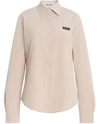 Miu Miu - Cotton-Blend Poplin Shirt - Lyst